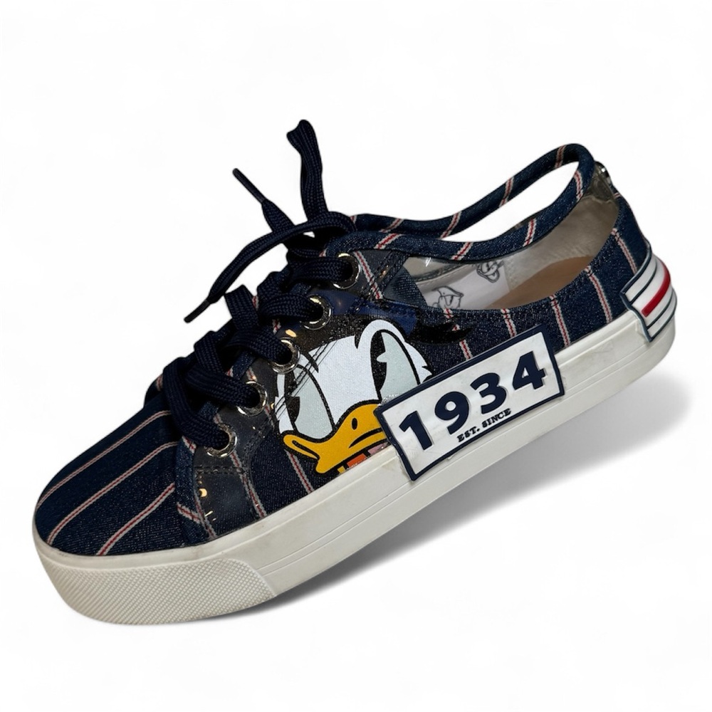 RARE Disney Call It Spring Donald Duck Platform Sneakers - Y2K Nautical Stripe